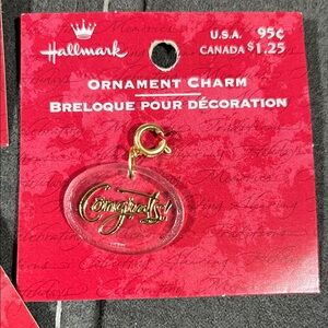 Hallmark Gold Ornament Charm Set Congrats